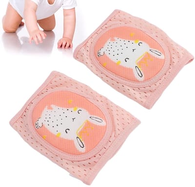 Baby Kniebeschermers - Kruipbeschermers Peuters - Beschermend Kruipen - Ademend Antislip Materiaal - 26.5x13.5cm - Grijs
