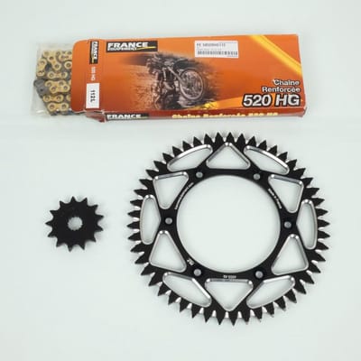 Kit chaîne FE pour moto Yamaha 125 YZ 2002 à 2004 13X49 Pas 520 Neuf