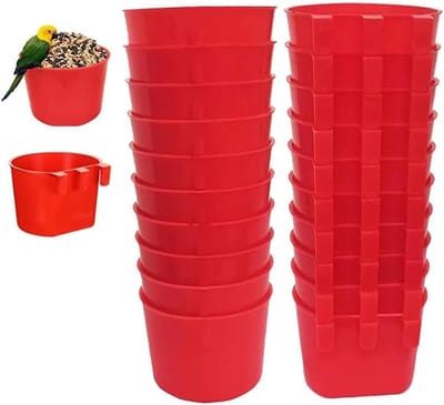 Vogelvoederschalen - Voerbakjes Kippen - Dieren Voeren - Veilig Materiaal - 20 stuks - Rood