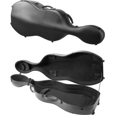 VEVOR 4/4 Cellokoffer van normaal formaat, draagbare reiskoffer van composiet koolstofvezel met zachte voering, twee schouderbanden, krasbestendig, professionele cellovorm, voor cello, zwart