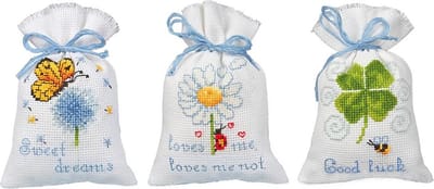 Vervaco - Kruidenzakje kit - Wensen set van 3 - PN-0012340 - Borduren - Borduurpakket - Borduurpakket volwassenen - Borduurpakket kind