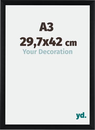 Your Decoration - Fotolijst A3 29,7x42 cm - Aluminium - Zwart Geborsteld - Tucson