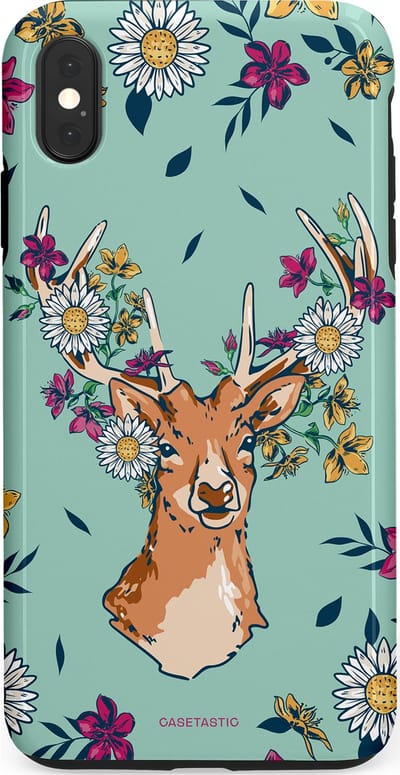 Casetastic Hoesje Geschikt voor Apple iPhone Xs Max - Stijlvolle Beschermende Duo-layer Case - Gewei bloesem