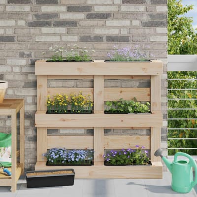 vidaXL Bloembakken voor Euro-pallets 12 st Zwart 36 x 13,5 x 9,5 cm