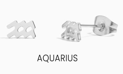 Maevi® Sterrenbeeld Oorbellen - Waterman/Aquarius - Kleur: Zilver - RVS / Roestvrijstaal / Stainless Steel - Luxe Oorbellen - Hoge Kwaliteit - Verkleurt niet - Oorknopjes / Oorhanger - Incl. Luxe Cadeauverpakking - Zilveren Oorbellen