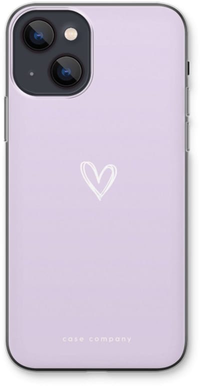 Case Company® - Hoesje geschikt voor iPhone 13 hoesje - Klein hartje paars - Soft Cover Telefoonhoesje - Bescherming aan alle Kanten en Schermrand