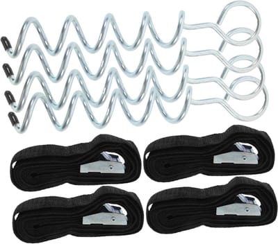 Grondpennen Set - Haringen Tent - Kamperen en Tuin - Verstelbare Banden - 4 Stuks - Grijs