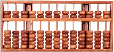 Telraam - Rekenraam Hout - Wiskunde Leren - Handgesneden Decoratie - 37 cm - Bruin