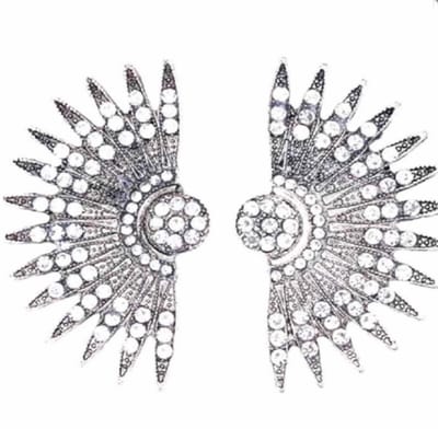 Oorbellen- Waaier- Zilverkleur- metaal- Zilverkleur-Charme Bijoux