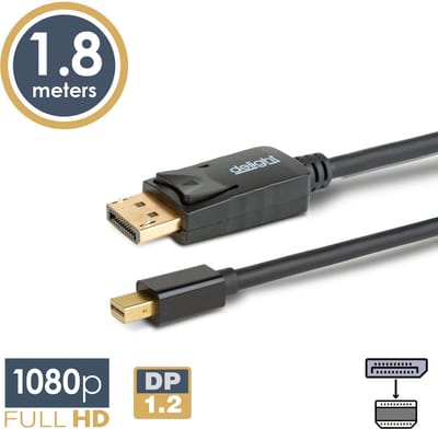 DisplayPort naar Mini DisplayPort Kabel – DP 1.2 – Full HD 1080p – 1,8 m – Zwart - 1 Stuks [20336A]