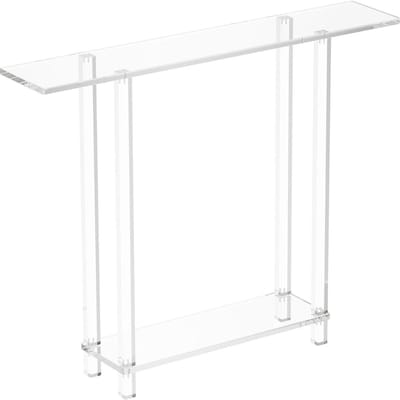 Acryl Console Tafel, 2 Lagen Smal Bijzettafeltje met Open Onderste Opbergruimte, Moderne Rechthoekige Acryl Bijzettafel, Transparante Entree Tafel voor Hal,