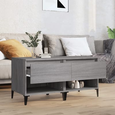 vidaXL - Bijzettafels - 2 - st - 50x46x50 - cm - bewerkt - hout - grijs - sonoma - eiken