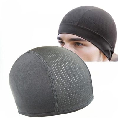 Helmmuts - Fietsmuts - Helm muts - Sneldrogend – Ventilerend - Mutsje - Heren - Zwart - Maat one size -LOUZIR
