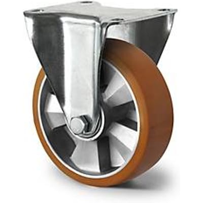 CASCOO bokwiel BAU5, met wiel ø 160 mm x B 50 mm, aluminium velg, polyurethaan loopvlak, bruin, dubbele kogellager, tot 600 kg