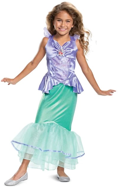 Disney The Little Mermaid Ariel Deluxe Kostuum Jurk Kinderen - Kids tm 8 jaar - Paars/Groen