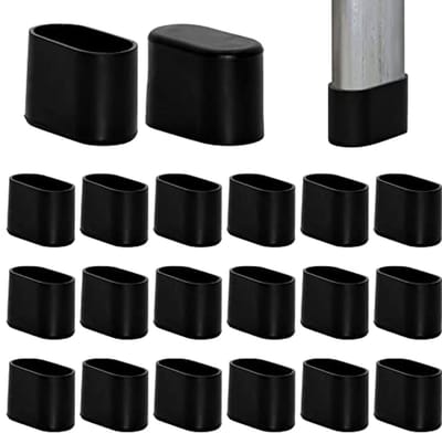 20 stuks PVC stoelpootdoppen voor ovale buizen - Vloerbescherming en rubberen voetdoppen