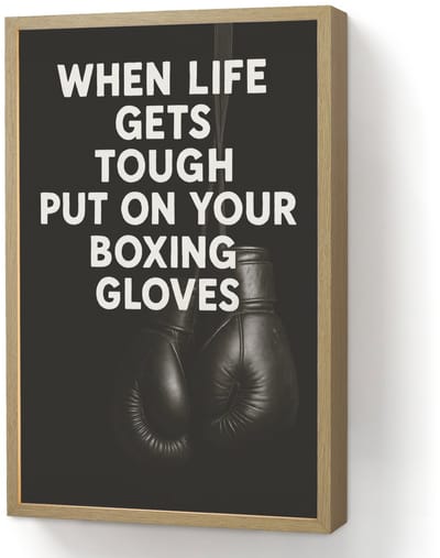 Wandlamp 40x60 cm - Oplaadbaar - Tekst - Bokshandschoenen - Wit - Wandlampen binnen woonkamer - Slaapkamer lamp - Decoratieve nachtlamp - Vloerlamp draadloos