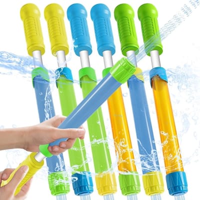Set van 6 kleurrijke waterpistolen voor kinderen, perfect voor zomeractiviteiten, tuinfeesten en zwembadplezier