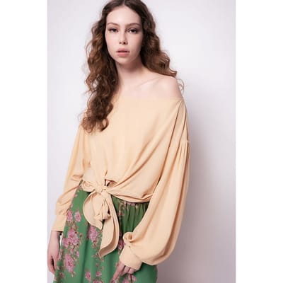 PINKO Bovolone Blusa Crepe De Chine Matt Almond Size: 38 | Blouses Outlet | Dames | Beige