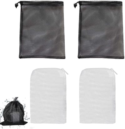 Dailygoods- Filterzak - Mesh Filterzakken - Nettas voor Aquarium - Pomp-Barrière - Zwart/Wit - 1 Stuk - Aquariumfilter
