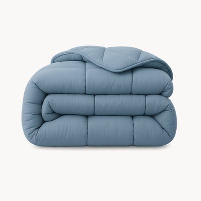 HappyBed Dekbed zonder overtrek 240x200 - Bedrukt dekbed zonder hoes - Hoesloos Dekbed met Print - Wasbaar - Lits Jumeaux - Blue