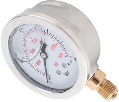 Dailygoods- Hydraulische Manometer Nauwkeurige Meting 0-400 Bar / 0-5800 PSI - Wijzerplaat 68 mm - G1/4 Draad - Metaal - Gewicht 213 g - Drukmeter