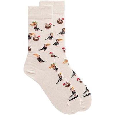 Sokken Jimmy Lion TROPICALTOUCAN-BEIGE