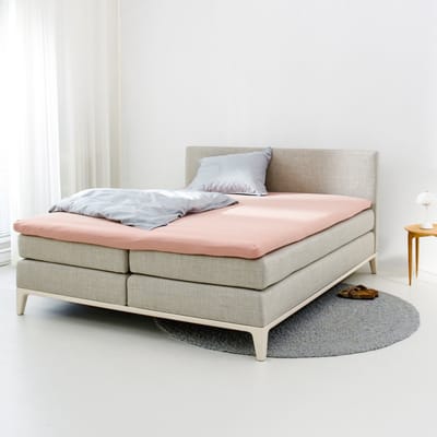 Auping Jersey 235 hoeslaken voor topper - 80/90/100 x 200/210/220 cm - Blush - Biologisch katoen