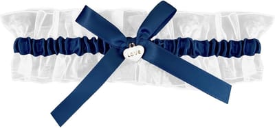 Elegante Bruids Kousenband van Kant met Strik voor Vrouwen en Meisjes, Perfect voor Trouwerijen en Feestjes (Blauw)