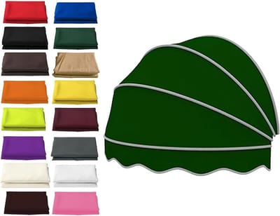 Vensterluifel Koepeldeurluifel, Canvas Koepelstijl Vensterluifel, Halfronde Deurluifel, Opvouwbaar Frame, Boogluifel for De Meeste Buitenruimtes(Green,120cm/3.94ft)