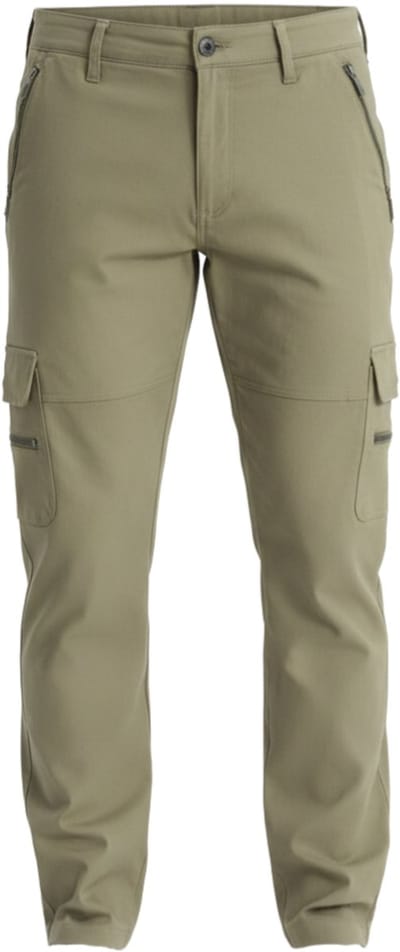 OMBRE Broek - Regular Fit - Katoen - Rits Olijfgroen S