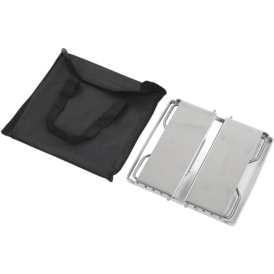 Mini Barbecue Grill Roestvrij Staal Opvouwbaar Kampeer Grillrooster met Windscherm voor Tuin gray