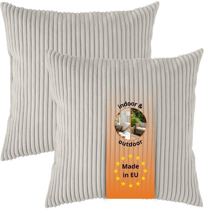 sleepling sierkussenset van 2 - 40x40 cm kussen – bankkussen van robuuste meubelstof - incl. hoes en vulling - als decoratiekussen, sierkussen of couchkussen - kussenset - Made in EU - 40 x 40 cm - cord - beige