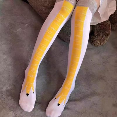 Trendy damessokken knielang kippenpoten grappig gepersonaliseerd realistische kippenpoten verjaardagscadeaus trendy sportsokken One Size