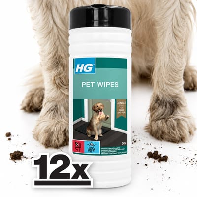12 x HG - Pet Wipes - Doekjes Voor Huisdieren - 50 Doekjes - Dierenwipes - Huisdierdoekjes - Hondendoekjes - Katendoekjes - Dierenverzorging