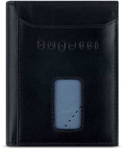 Bugatti Secure Slim Portemonnee RFID-bescherming Leer 8 cm - Jongens - Staand formaat - schwarz