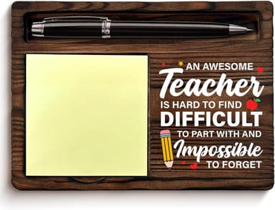 Houten Notitiehouder - Bureau Decoratie - School Kantoor - Speciaal Ontwerp - 16.5 x 11.7 cm