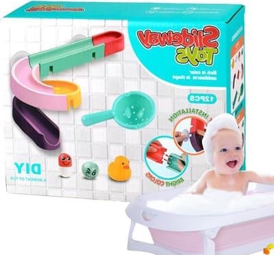 Badspeelgoed Schuifbaan - Waterbaan Spel - Badplezier Stimuleren - Met Zuignappen - 23.5 cm - Meerdere Kleuren