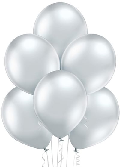 Standaard Ballonnen (30cm) - 601 Glossy Zilver - 100 stuks