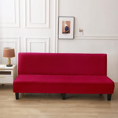 Jacquard Slaapbankhoes Hoogwaardige Polar Fleece Stof Armloze Slaapbankhoes Zonder Armleuning Voor Woonkamer Stretch Opvouwbaar M155-190cm