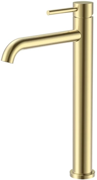 DutchLine - Thin Coldstart Hoge Wastafelkraan – Geborsteld messing Goud