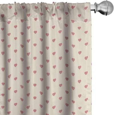 ABAKUHAUS Valentijns Voorhangen – 2x75x175 cm – Geometrisch – Gedroogde rozen