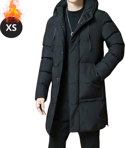 Livano Winterjas - Parka - Heren - Winter - Jas - Volwassen - Stijlvol - Met Capuchon - Gewatteerde Jas - Zwart - XS
