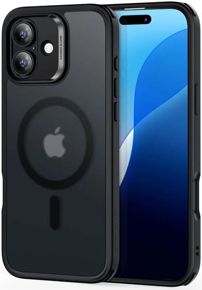 ESR Classic Hybrid HaloLock Hoesje Geschikt voor Apple iPhone 16 | Compatibel met MagSafe en HaloLock | Back Cover met Magneet | Frosted Zwart