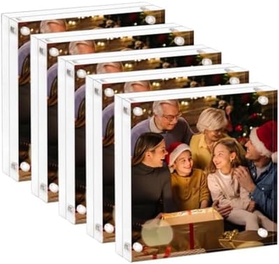 PromoHome Transparante Desktop Fotolijst Set - 5 Stuks Magnetische Acryl Frames