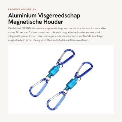 Dailygoods- Visgereedschap 2 Stuks - Magnetische Houder - Robuust Vliegennet - Sterke Karabijnhaken - Duurzaam Aluminium - Comfortabel in Gebruik - Hengelaccessoires