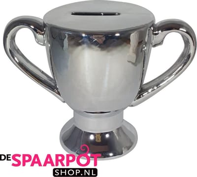 Trofee beker spaarpot (zilver) | Dieren Dierentuin Spaarpotten | Kinderen Jongens Meisjes Cadeau Kado | spaarpot jongen spaarpot meisje | spaarvarken |  spaarpot volwassenen