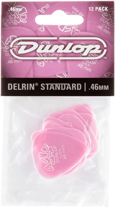Dunlop 41P46 Delrin Plectrum 0.46mm 12-Pack - Plectra, zakje met 12 stuks