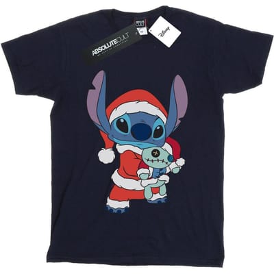 Disney Meisjes Lilo en Stitch Kerstmis T-shirt Katoen (Marineblauw)
