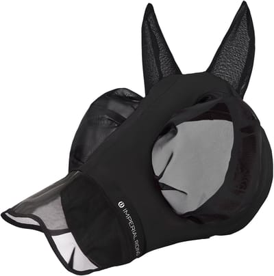 Imperial Riding - Vliegenmasker met Neus - IRHTrail ride - Black - Maat Cob